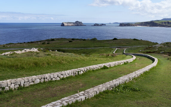 The El Dichoso trail runs along the coast of Suances in Cantabria, Spain.