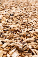 close up of some wood chips