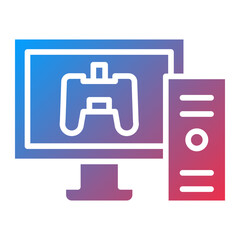 Vector Design Gaming Pc Icon Style