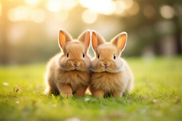 a pair of cute bunnies