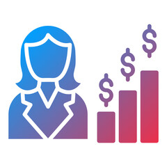 Vector Design Businesswoman Icon Style