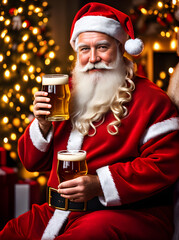 Cozy Santa Claus beer detailed cinematic HDR - 658158814