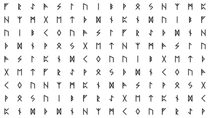 Mystical Seamless Pattern Featuring All Existing Runes