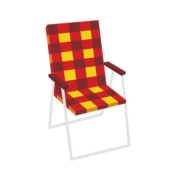 lawn chair design vector flat isolated illustration