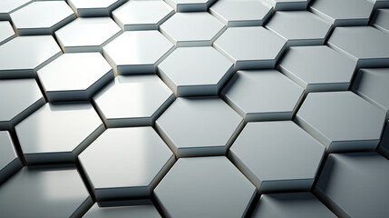 Digital Technology White Geometric Hexagon Background