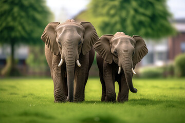 a pair of cute elephants