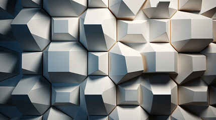 Abstract of Geometric Mesh Cells White Hexagon Background