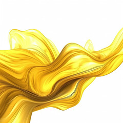 Golden Liquid Oil Splashing Over on White Background