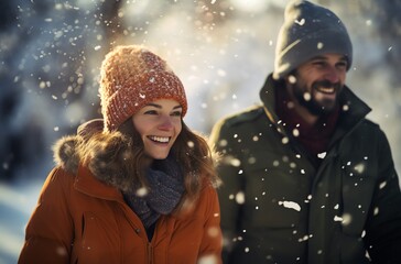 Winter vibes, enjoy winter cheerfully with a smiling and happy face