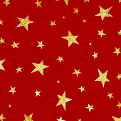 Christmas background with a gold glittery stars design