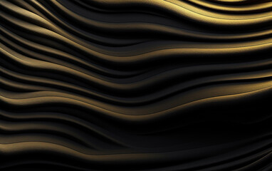 Virtual Black and Gold Waves Dark Mode Texture Background