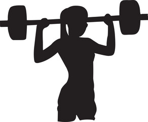 Fototapeta premium Weight lifting girl silhouette vector