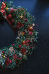 vertical image of christmas wreath