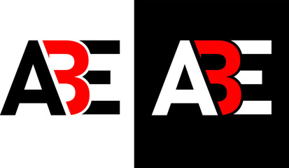 ABE Letter Initial Logo Design Template Vector Illustration | ABE Red Black White logo Template | ABE Logo