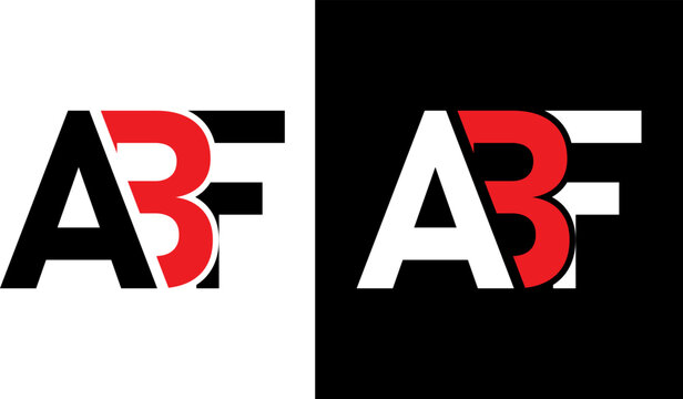 ABF Letter Initial Logo Design Template Vector Illustration | ABF Red Black White logo Template | ABF Logo