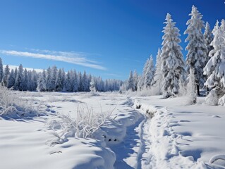 a beautiful snowy landscape in winter