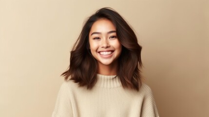 Fototapeta premium one, model, smile, person, looking, teeth, face