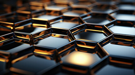 Fototapeta premium Honeycombs Abstract Light Chrome Textured Selective Focused Background