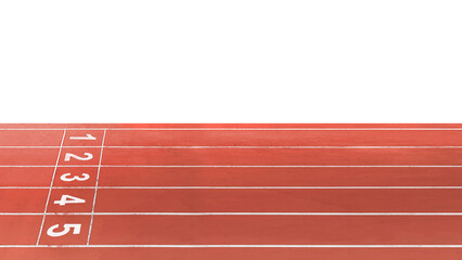 Running track in the stadium Isolated on white