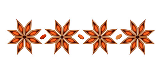 ornament Bajan star anise, straight pattern Chinese anise, Indian, Siberian, ship beautiful orang