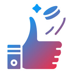 Obraz premium Coin Toss Icon Style