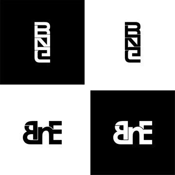 bne initial letter monogram logo design set