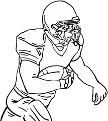 American football player on white background