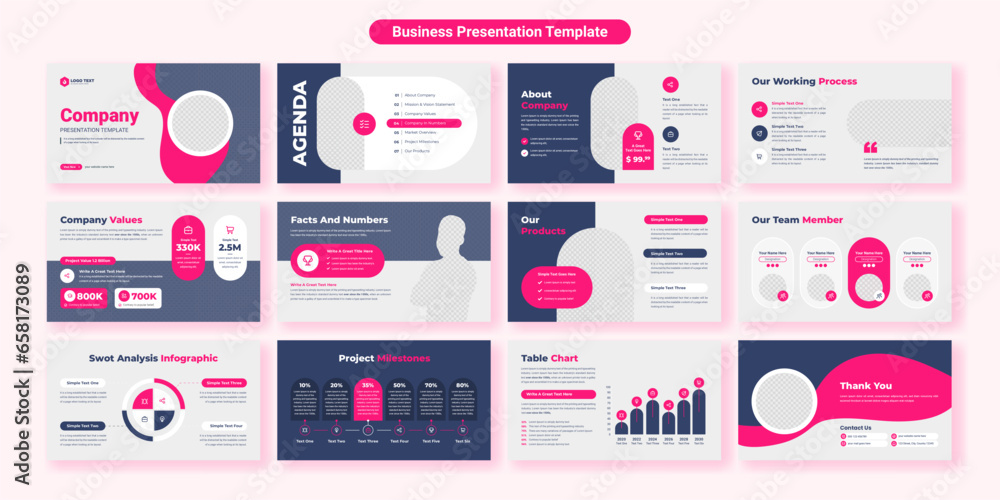 Canvas Prints creative business powerpoint presentation slides template design. use for modern keynote presentatio