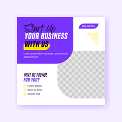 Minimalist business social media cover post banner template design