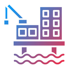 Oil Platform Icon Style