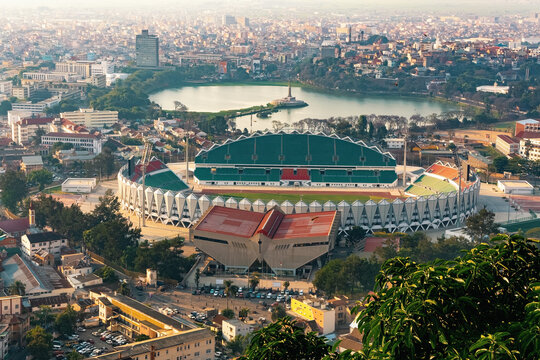 National Mahamasina Municipal Stadium in Antananarivo, also known as Tana, capital and largest city of Madagascar. Tananarive, poor capital and largest city in Madagascar.