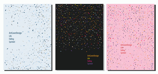 falling colorful sprinkle, flake, snow, decoration banner background, cover wallpaper