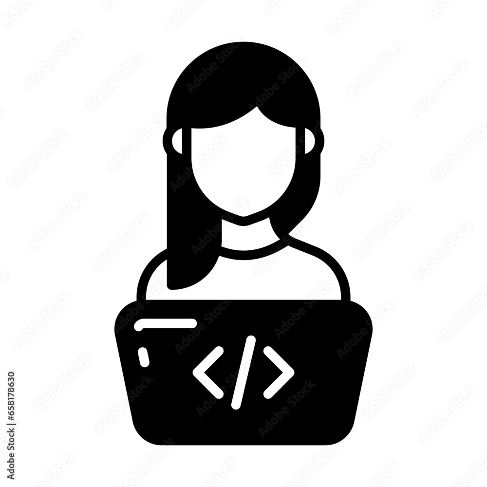 Wall mural software developer icon in vector. illustration