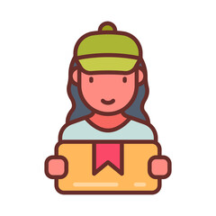 Delivery Woman icon in vector. Illustration