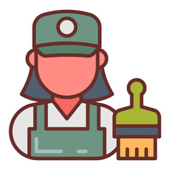 Painter icon in vector. Illustration
