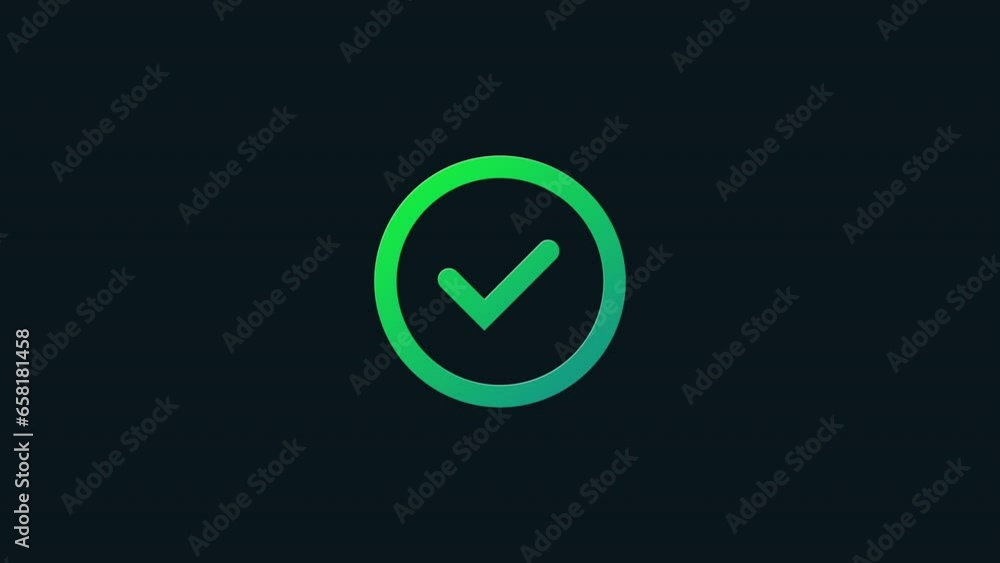 Poster check gradient icon animation. 4k motion animation.