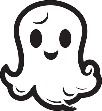 Childish spooky boo character for kids  cute funny happy ghost scary Magic spirit Isolated flat cartoon vector illustrations 
