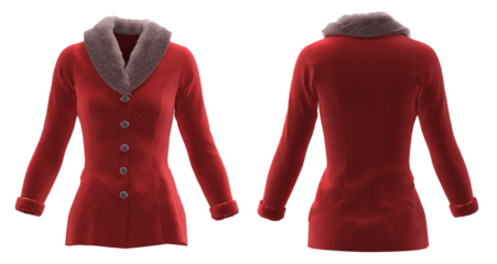 Woman's Coat. Red Coat Isolated