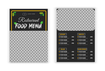 Fast Food Flyer Design Template cooking, cafe and restaurant menu, food ordering, junk food. Pizza, Burger, French fries and Soda.
