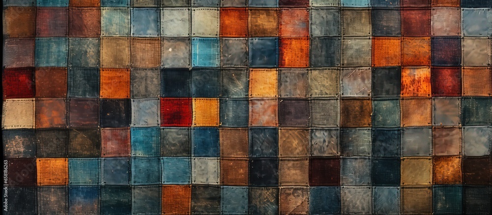 Poster square pattern fabric background with seamless texture boho style illustration