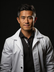 Obraz premium Medical Professional in a White Lab Coat - AI-Generated Doctor Portrait 