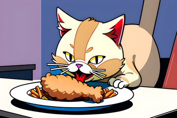 Draw a cat eating fried chicken
Generative AI