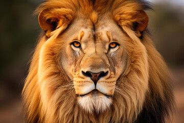 Majestic Lion Portrait - obrazy, fototapety, plakaty