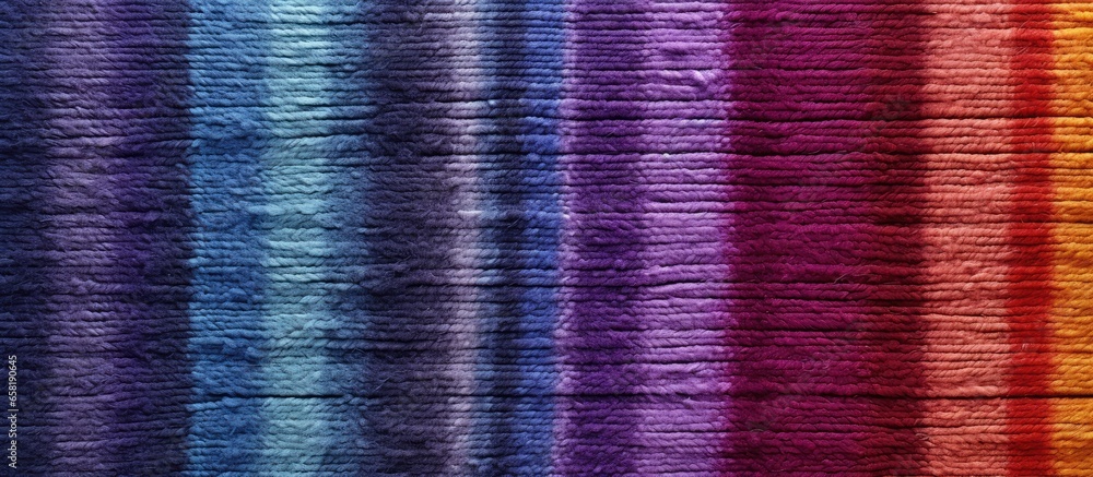Aufkleber boho style rug with vertical stripe pattern and grungy fabric texture illustration