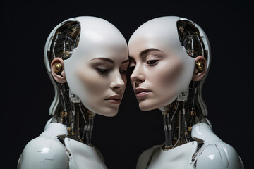 The Perfect Android Duo: Humanlike Twins - obrazy, fototapety, plakaty
