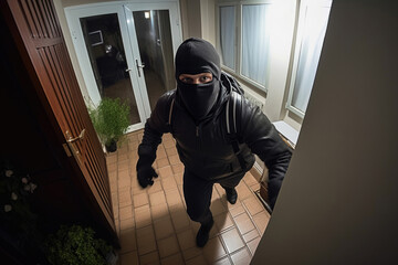 Intruder Caught on Home CCTV - obrazy, fototapety, plakaty