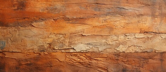 Compact layers of natural earth tones create a rammed earth wall with a fine grain dirty surface It is made of mixed soil gravel sand lime or cement over a clay background of old brown oran