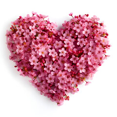 Obraz premium A bouquet of flowers in the shape of a heart. Romantic illustration for Valentine's day.