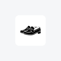 Brown Penny Loafer Shoes and footwear line Icon set isolated on white background line   vector illustration Pixel perfect

