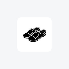 Slipper Yellow Shoes and footwear line   Icon set isolated on white background line   vector illustration Pixel perfect


